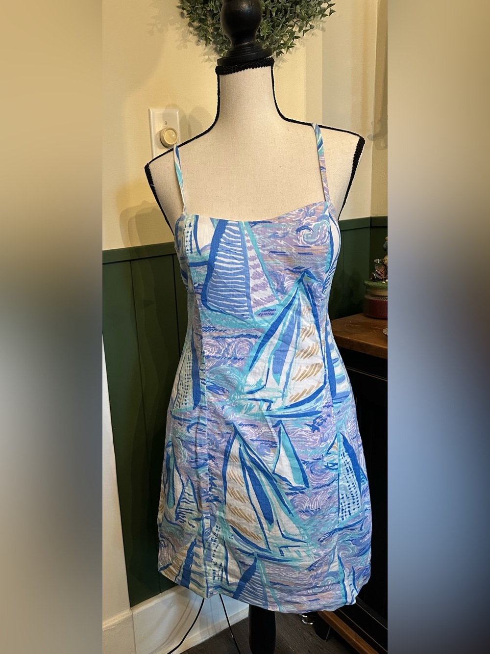Lilly Pulitzer Shelli Stretch Dress With Vibrant Sailboat Print Size 0